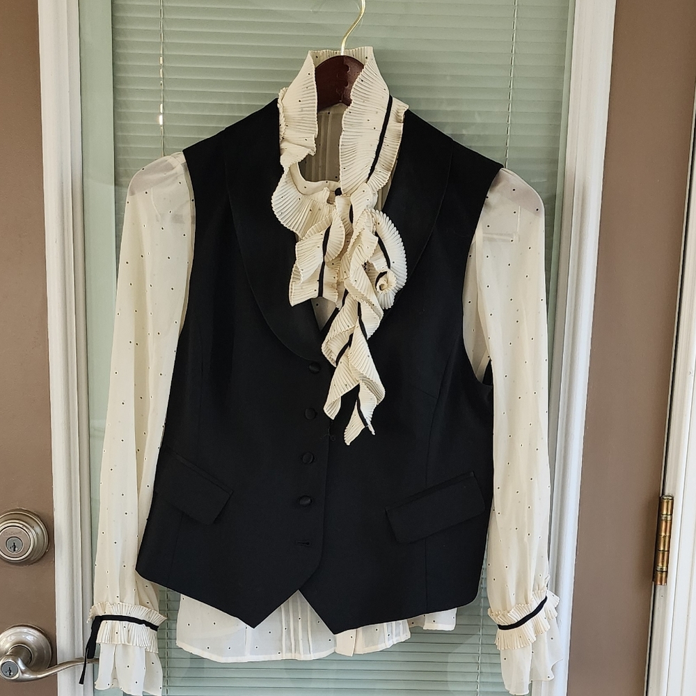 Stretch Black Vest Formal 8P